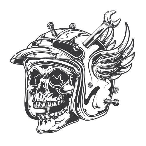 Biker skull Royalty Free Vector Image - VectorStock