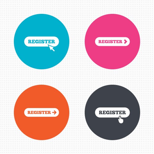 Register with hand pointer icon mouse cursor vector image