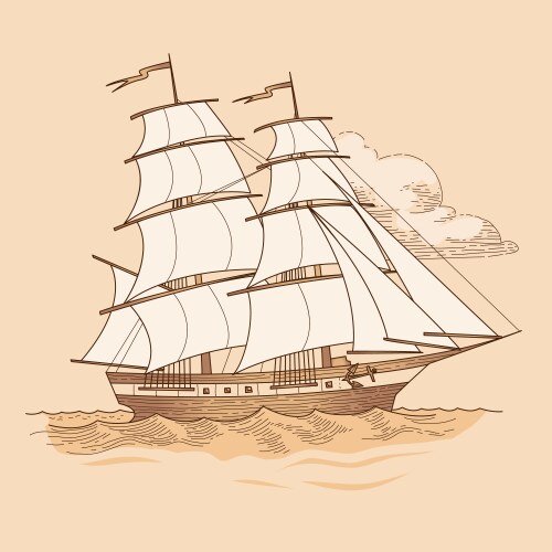 Sailing ship Royalty Free Vector Image - VectorStock