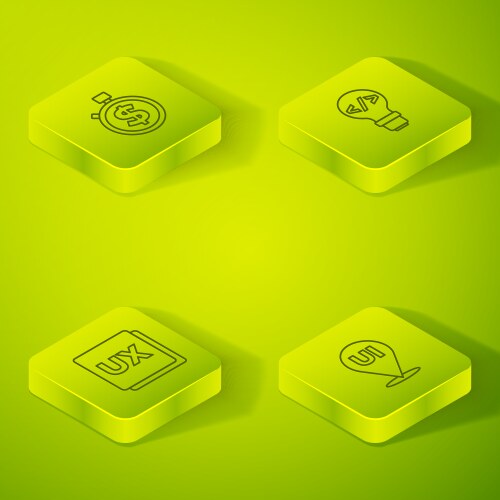 Set isometric line front end development ui or ux vector image