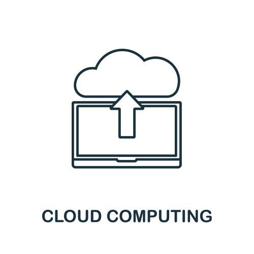 Cloud computing line icon simple element from vector image