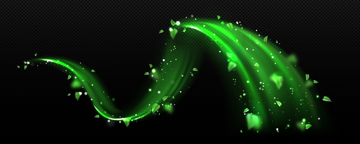 Fresh green leaves flying on wind Royalty Free Vector Image