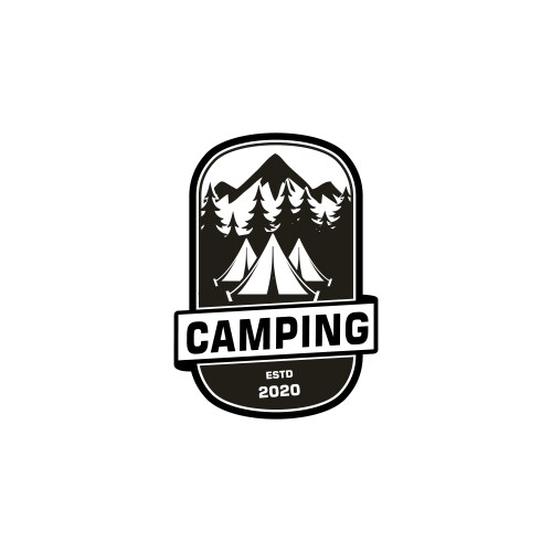 Camping Adventure Logo - Emblem & Badge Vector Image
