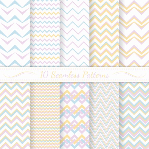 Retro Chevron Patterns - Set of Ten vector image