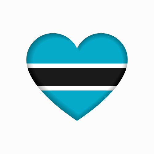 Botswanan flag heart-shaped sign vector image