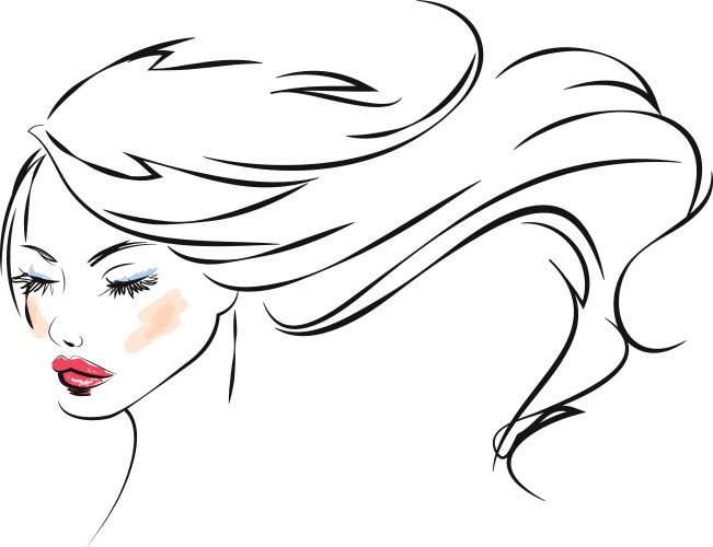 Elegant Woman Portrait Vector Image
