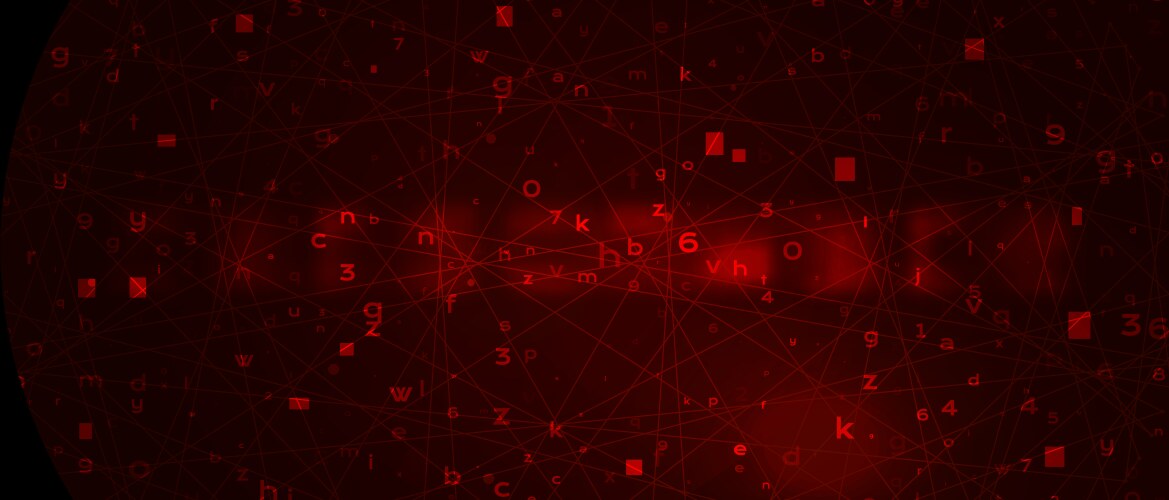 abstract red background with binary code malware vector image