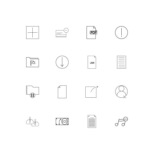 Files and folders sign simple linear icons set vektorbild