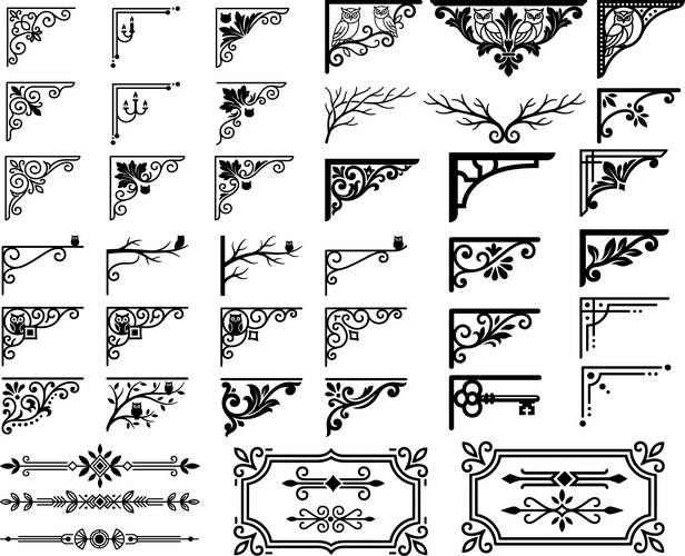 Svg Rococco Ornate Corner & Border Elements – Royalty-Free Vector | VectorStock