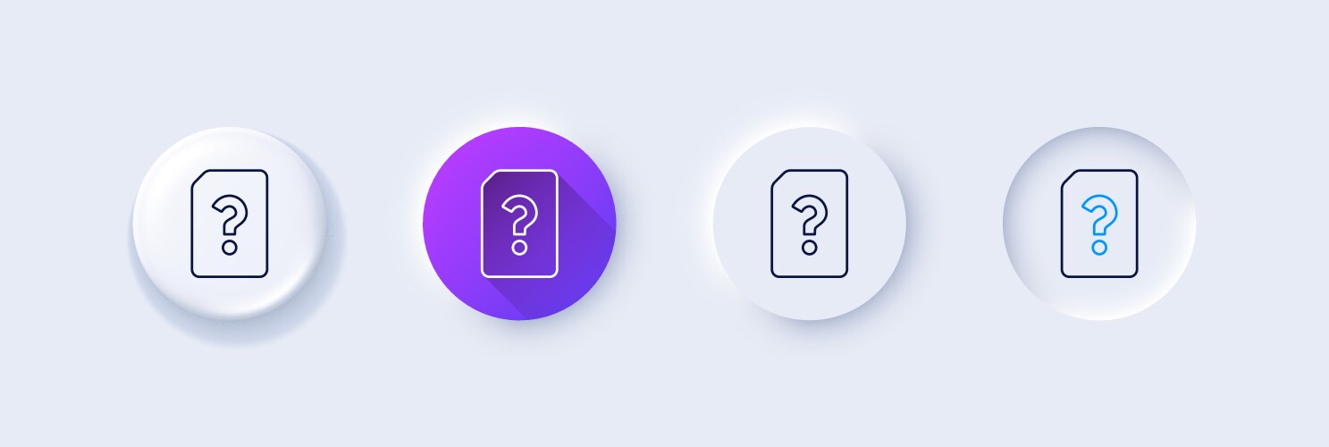 unknown document line icon file with question vector