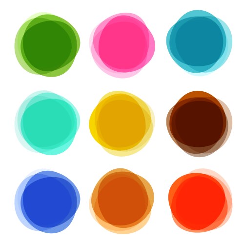 Abstract shapes set colorful circle objects vector image