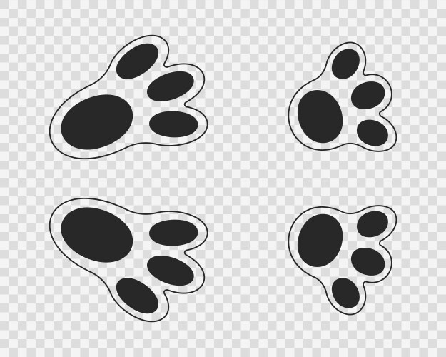 Bunny feet print cute black rabbit paws Vector Image