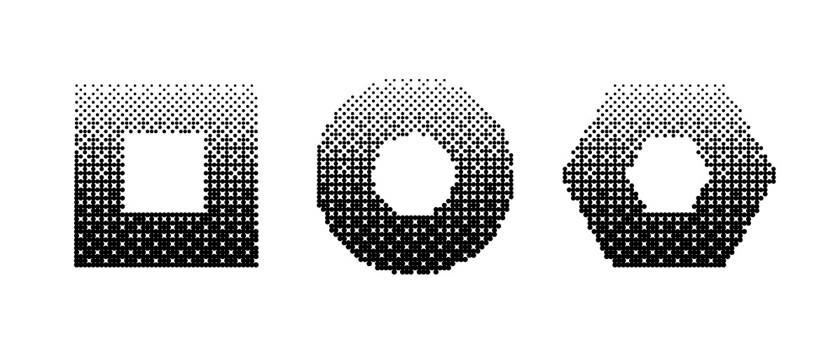 Geometric frames bitmap set dither gradient vector image