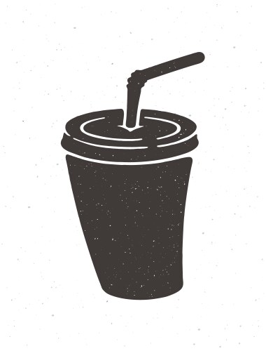 Stylized soda or cola in paper cup Royalty Free Vector Image
