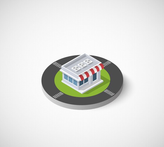 Isometric mall supermarket shop 3d Royalty Free Vector Image