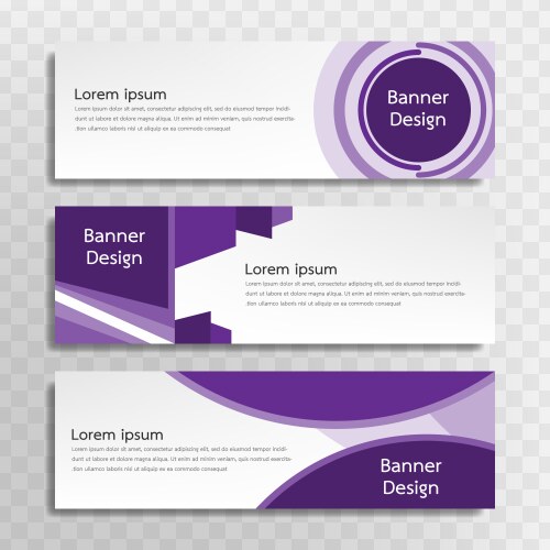 Banner templates set for web design or topics Vector Image
