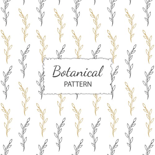 Botanical pattern with small hand drawn Royalty Free Vector