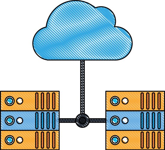 Servers linked web hosting icon image vector image