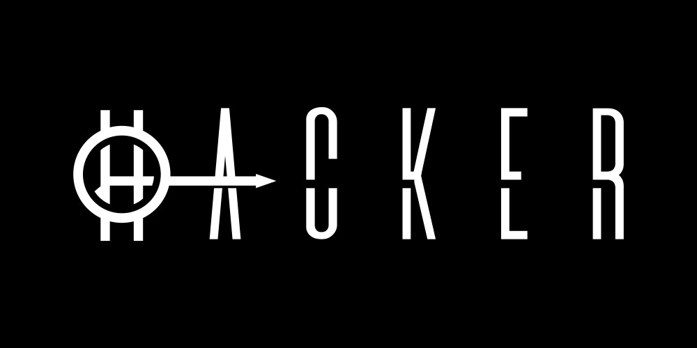 hacker - stylized inscription lettering vector