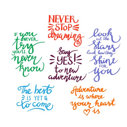 Short possitive messages inspirational quotes Vector Image
