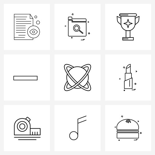 Set 9 simple line icons for web and print vector image