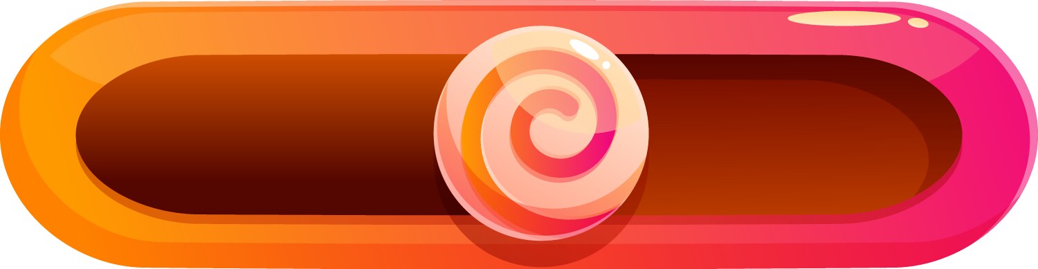 Candy bar scroll loading game ui element with pink vector image