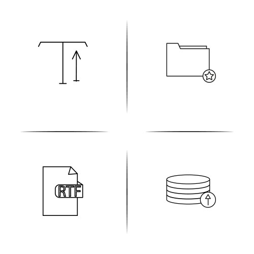Files and folders sign simple linear icons set vector image
