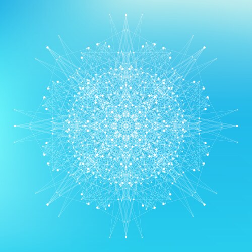 Fractal element with connected lines and dots big vector image