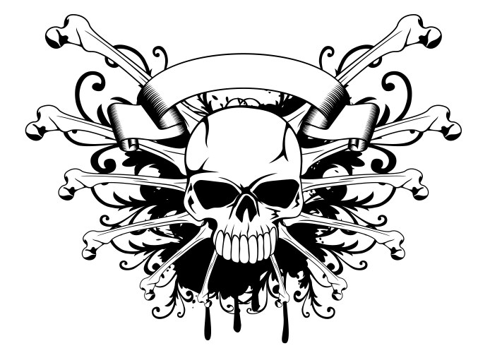 Celtic cross and skull Royalty Free Vector Image