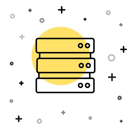 Black line server data web hosting icon isolated vector image