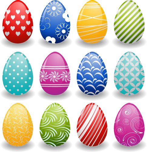 Colorful Easter Egg Pattern Set Vector Image