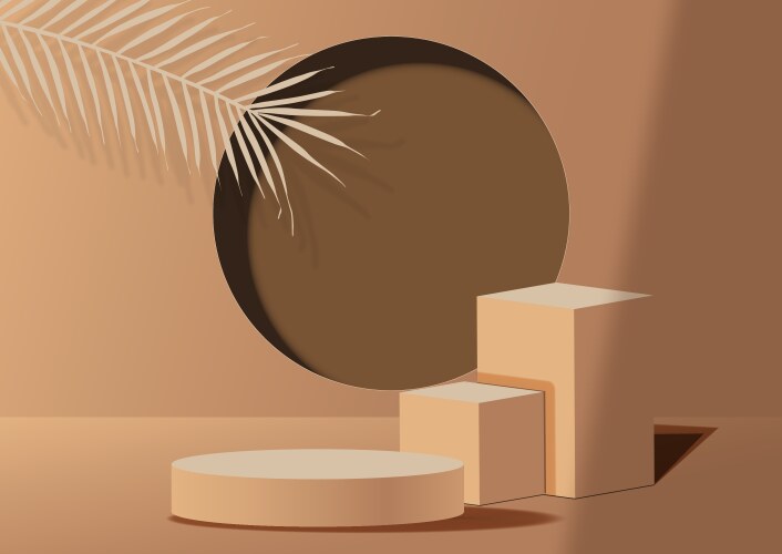 3d podium display set copy space rendering vector image