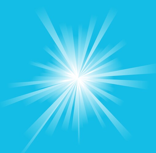 Sun in the blue sky background with lighting Vector Image