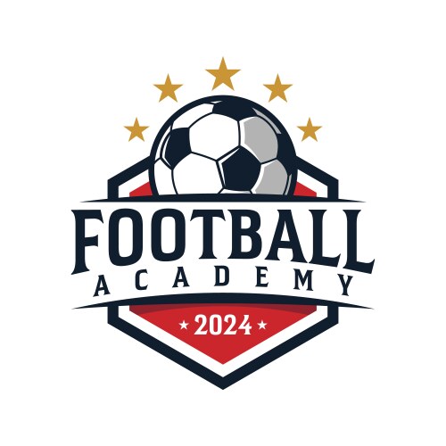 Football Academy Badge Logo Vector Image