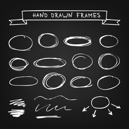 Doodle frames rectangle hand drawn borders Vector Image