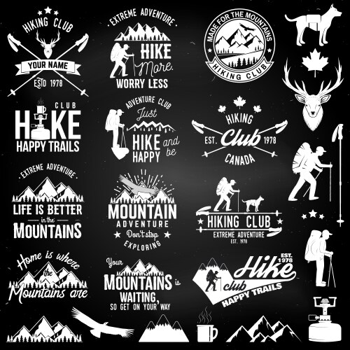 Mountain Hiking Club Badge Vector Image