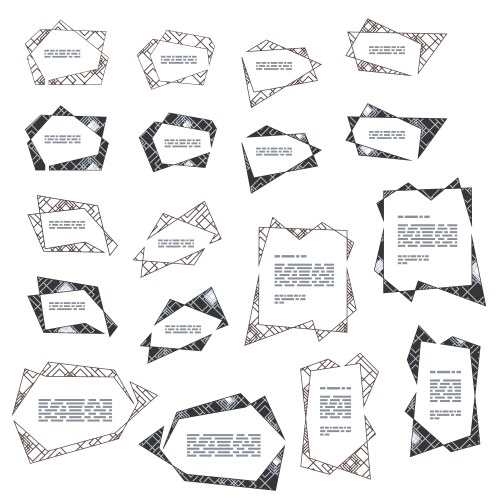 Speech bubble quotation design textbox label set vector image