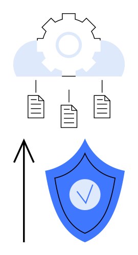 Cloud storage security system with encrypted data vector image