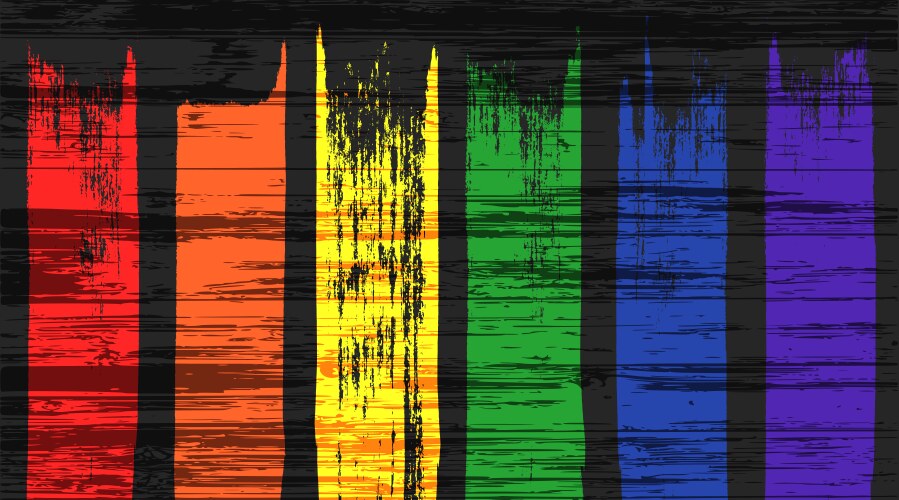 Colorful Rainbow Brush Strokes Vector Image