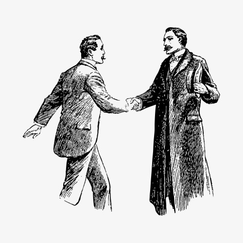 Gentlemen shaking hands Vector Image