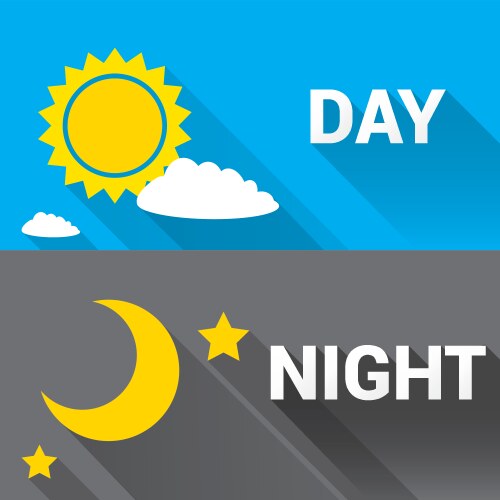 Sun and Moon Sky Landscape Vector Image