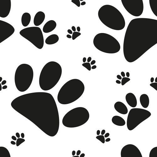 Cat Paw Print Seamless Pattern Vector Image