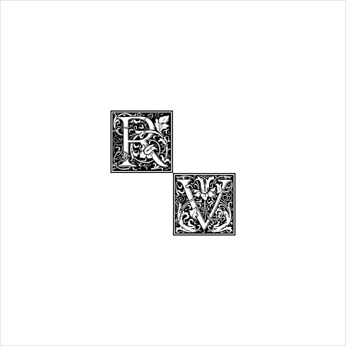 R v letter logo monogram design Vector Image