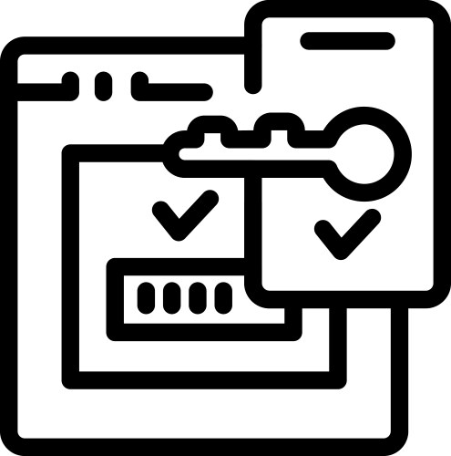 Two factor authentication with key and password vector image