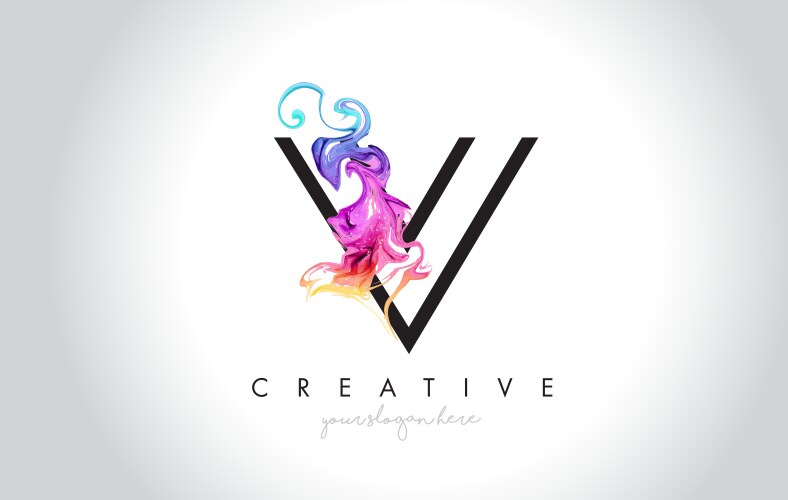 V vibrant creative leter logo design – Royalty-Free Vector | VectorStock