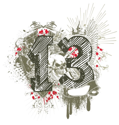 Grunge T-Shirt Skull Motif Vector Image