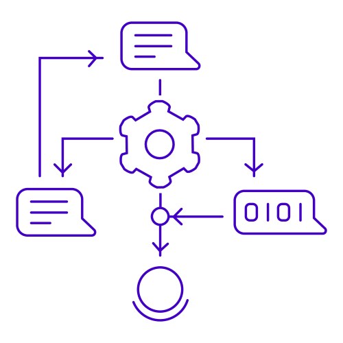 Smart ai workflow text automation icon design vector image