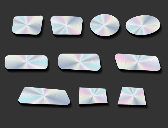 hologram stickers or labels with holographic vector image