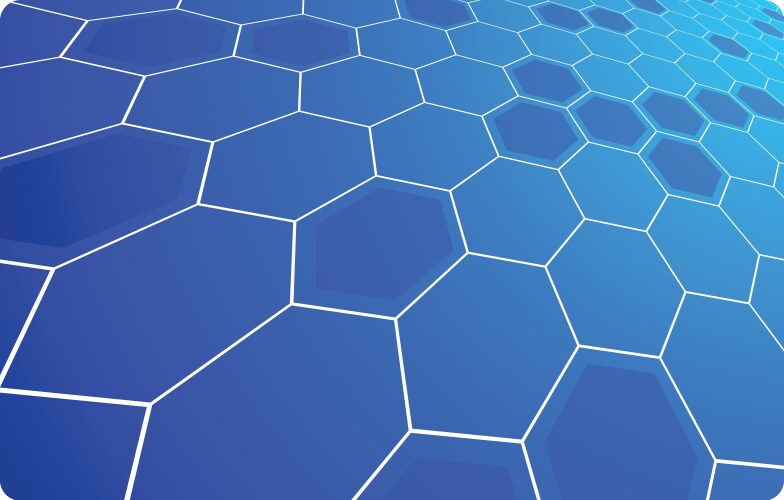 Abstract background blue hexagons Royalty Free Vector Image