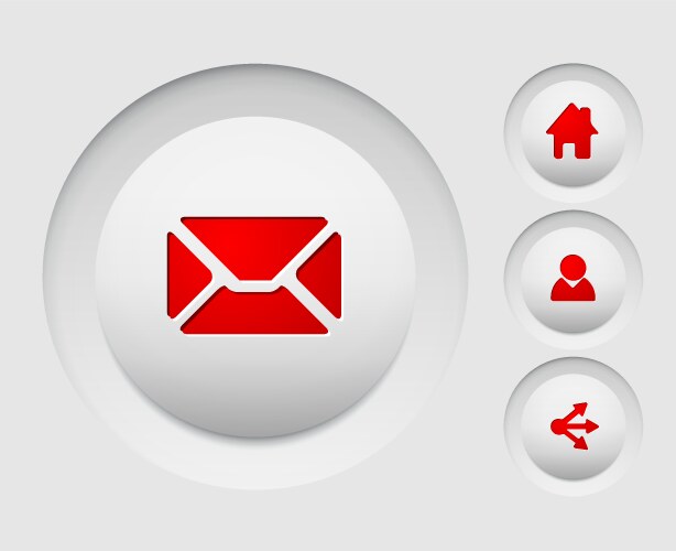 Set of simple web circle buttons home share users vector image